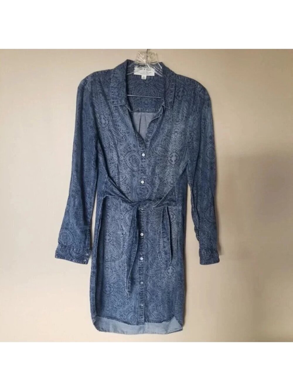 Anthropologie Cloth & Stone Printed Chambray Dress XS - Picture 5 of 15